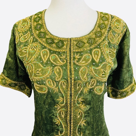 Ethnic Beaded Tunic Blouse Top Corset Back - Picture 2 of 9